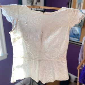 Loft Peplum Short Sleeve Blouse